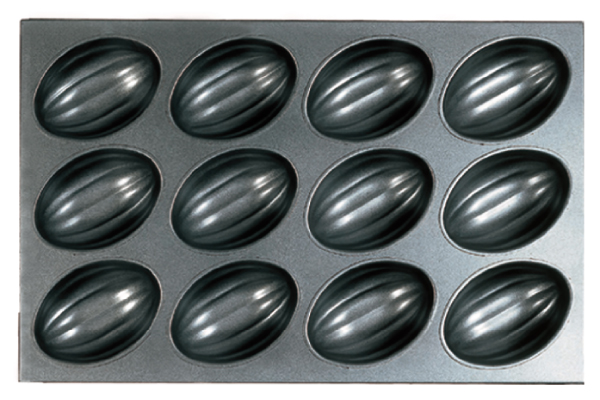 SN9121 Противень (алюстил+тефлоновое покрытие) для выпечки 12 кексов Папайя 600х400х52 / 125х86х48