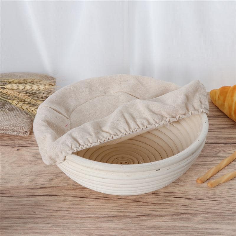 DS1900024 Чехол (ХЛОПОК) на круглую корзину из лозы (ротанга) для расстойки теста до 21 см