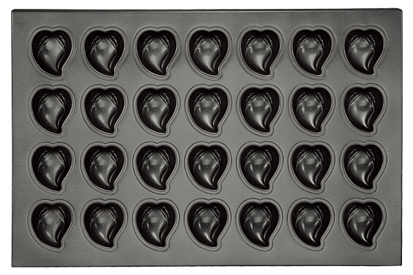 SN9023 Противень для выпечки Сердце 28шт (алюстил+силикон) 600х400х40 / 72х82х36