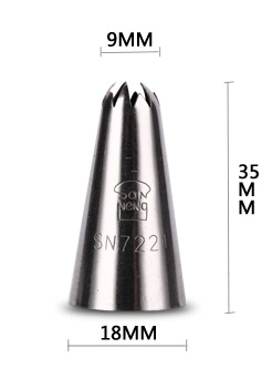 SN7221 Наконечник на кондитерский мешок Цветок 9х18х35