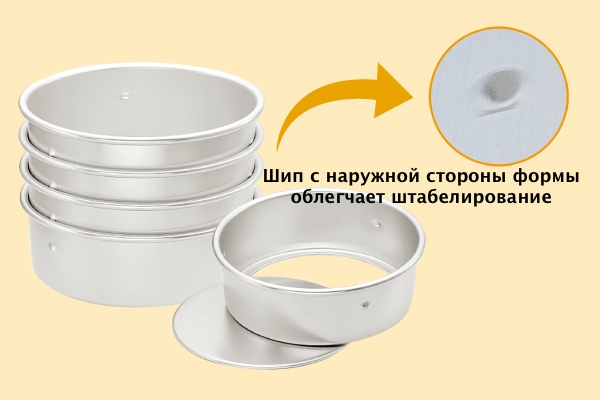 SN5086 Форма алюминиевая анодированная со съемным дном для выпечки бисквита 356х345х79