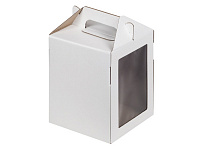Коробка под пряничный домик и кулич, 160*160*200 мм картон (белая)