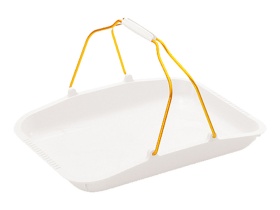 SN4330 Корзина для выкладки продукции пластиковая (белый-оранжевый) 400х300х60